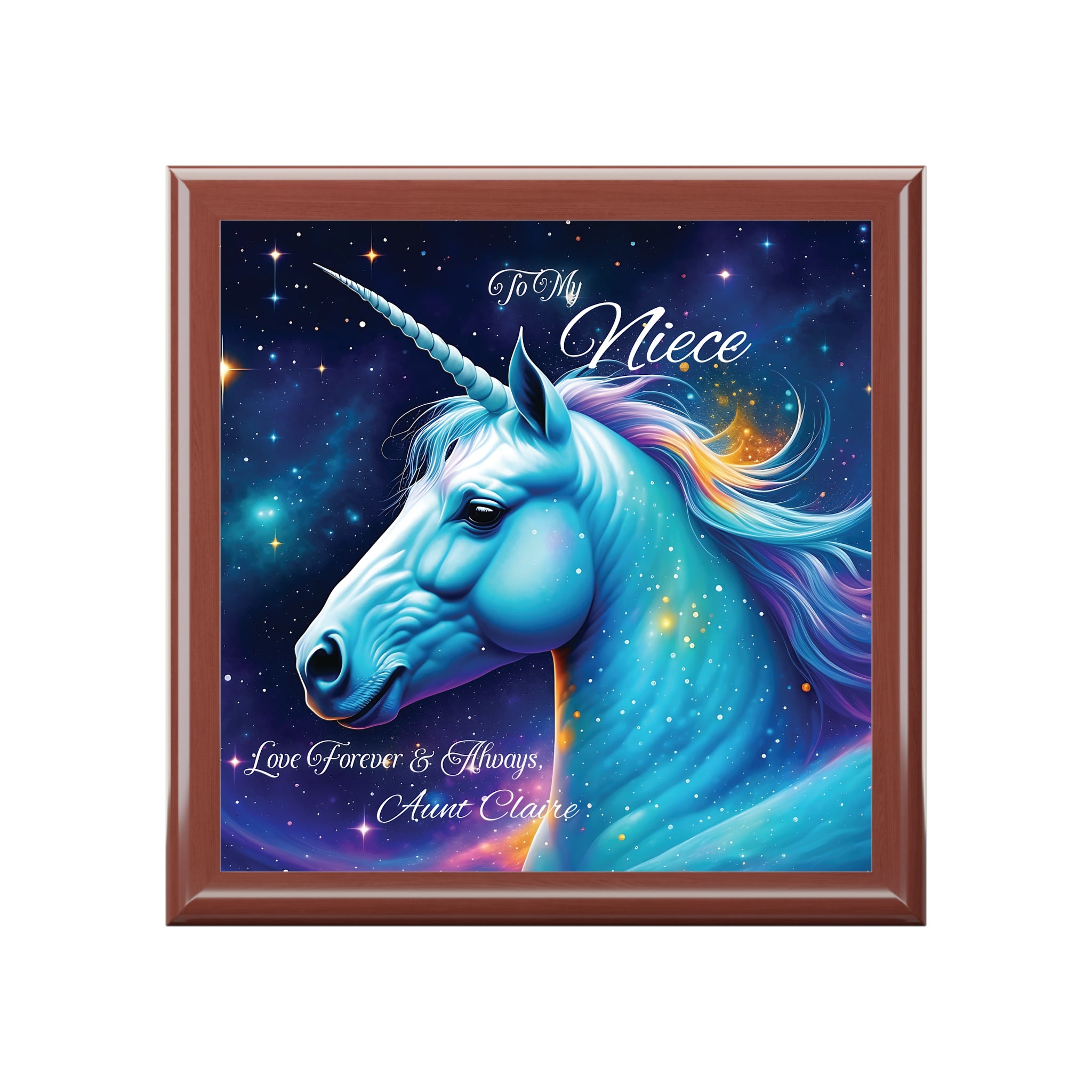 Custom Child Unicorn Jewelry Box for Niece, Granddaughter, Sister, Daughter