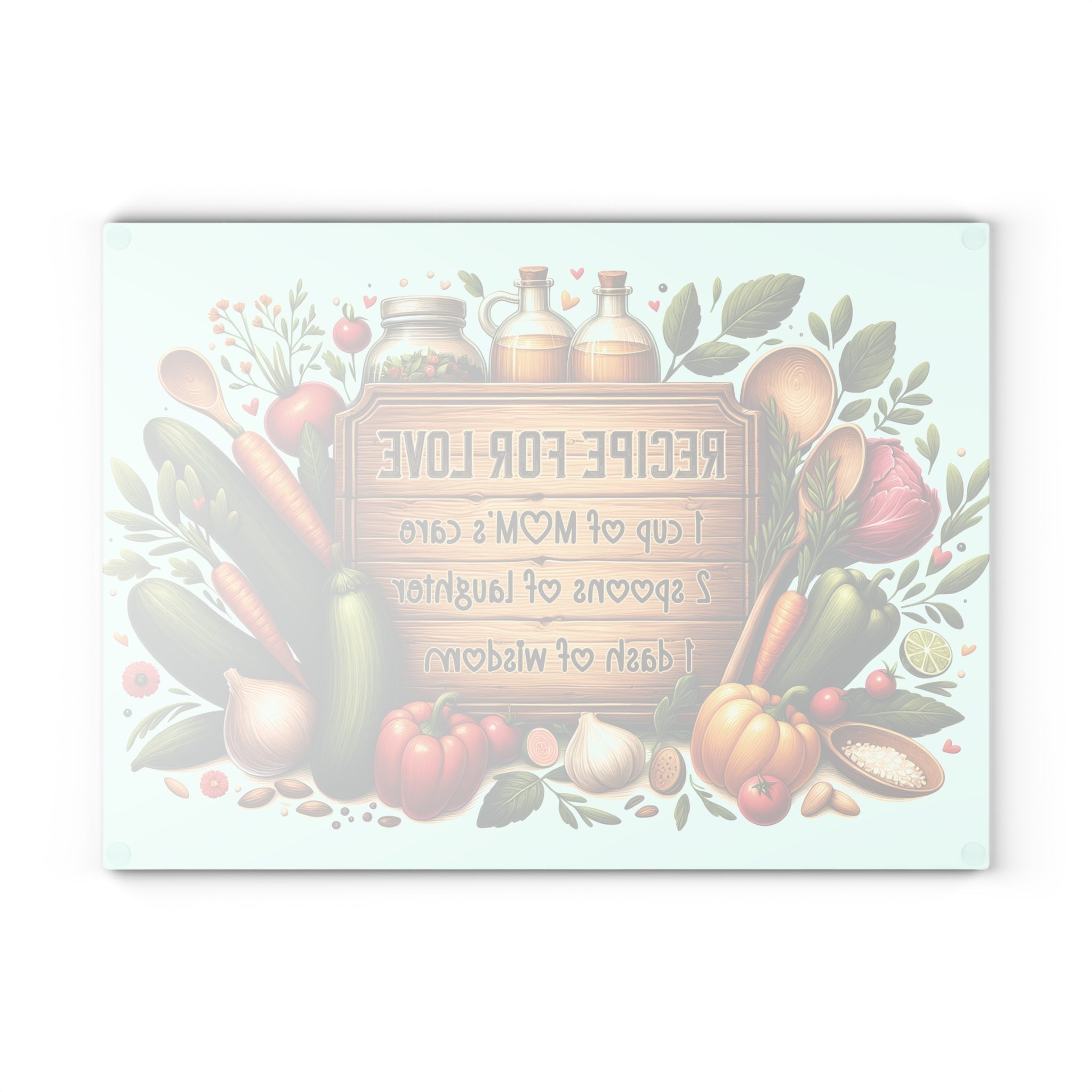 🍴 Recipe for Love Glass Cutting Board – A Sentimental Gift for Mom, Grandma, or the Heart of the Kitchen