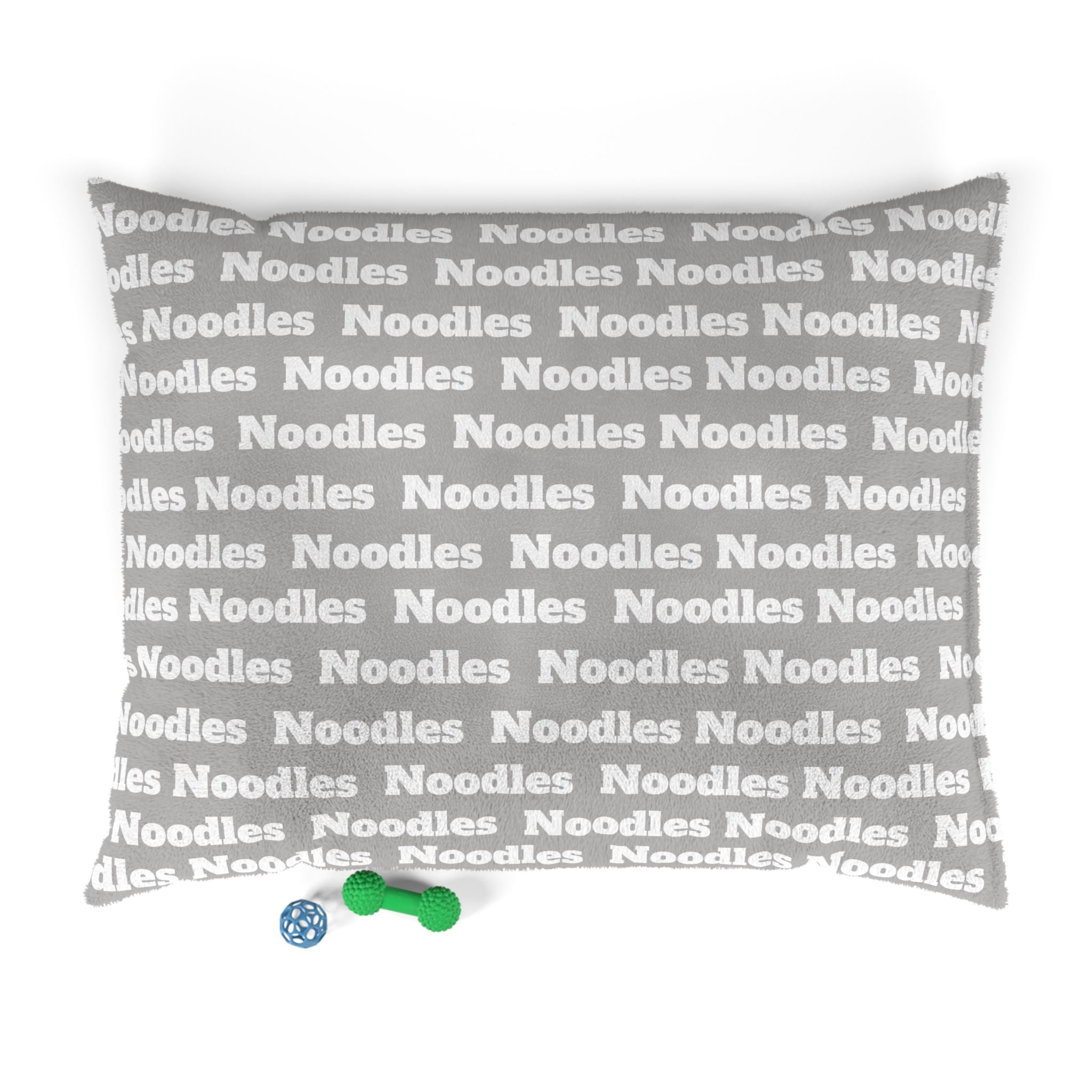 Personalized Pet Name Bed – Light Grey Washable Dog or Cat Pillow with Custom Name