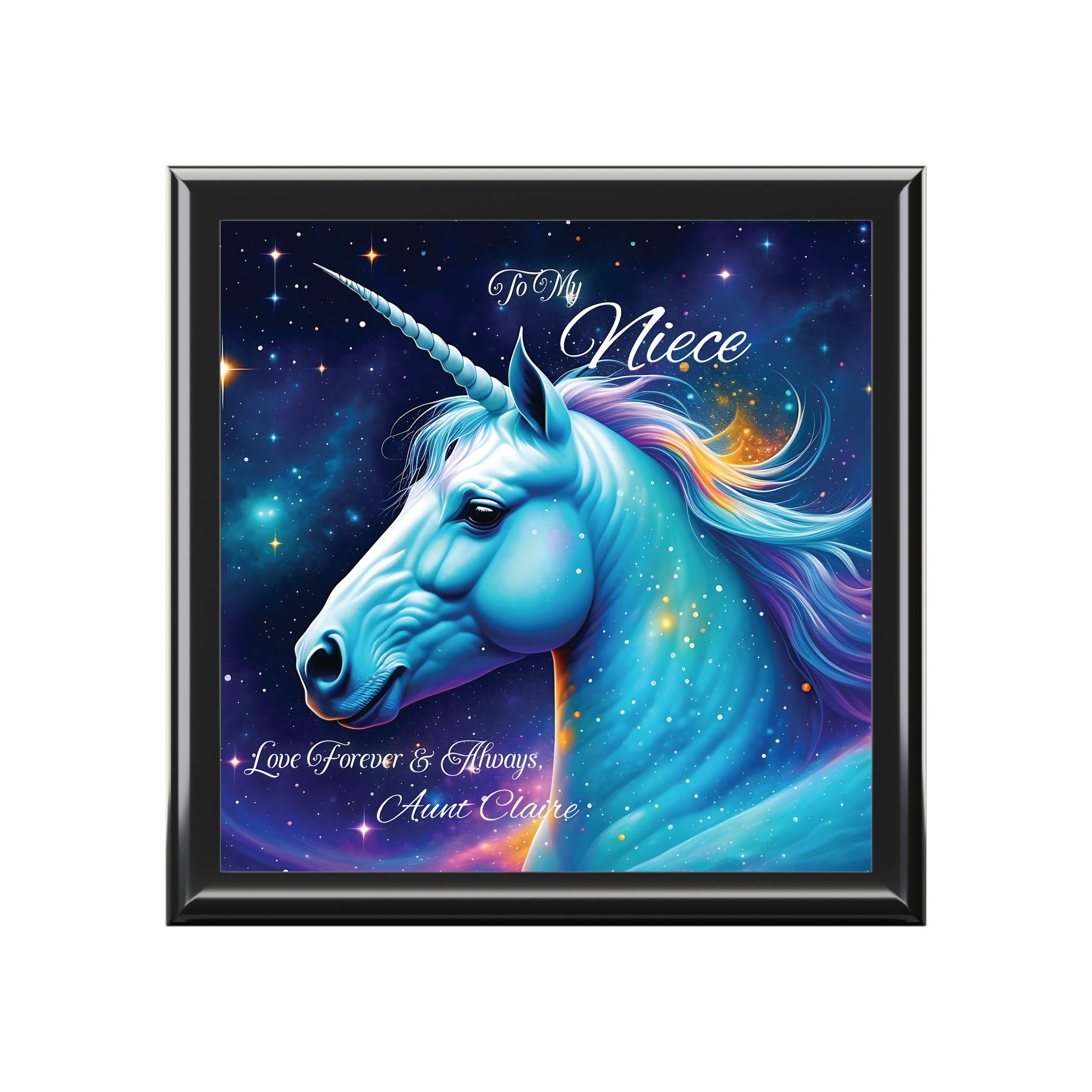 Custom Child Unicorn Jewelry Box for Niece, Granddaughter, Sister, Daughter