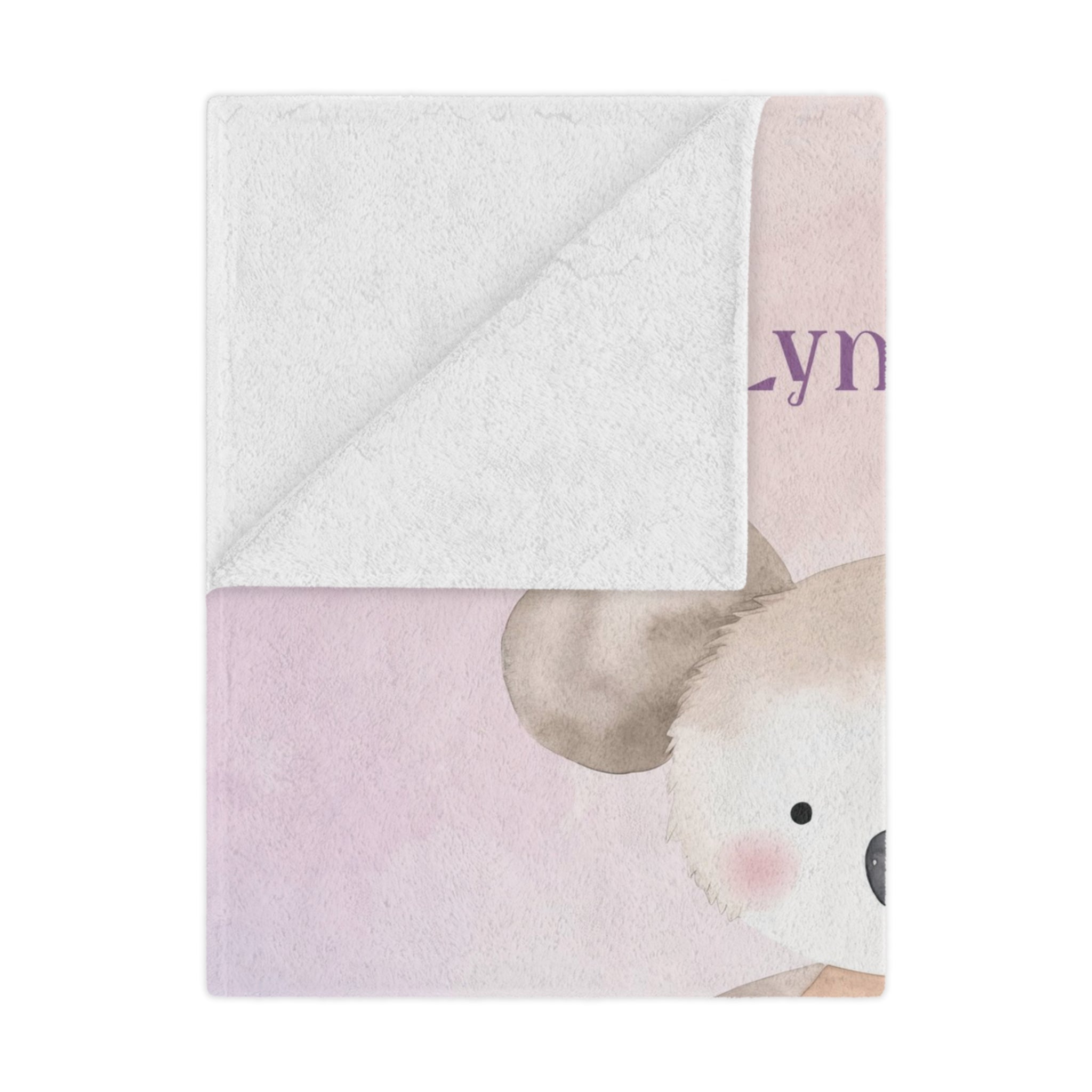 🧸 Personalized Baby Minky Blanket – Custom Koala Design for Newborns & Parents