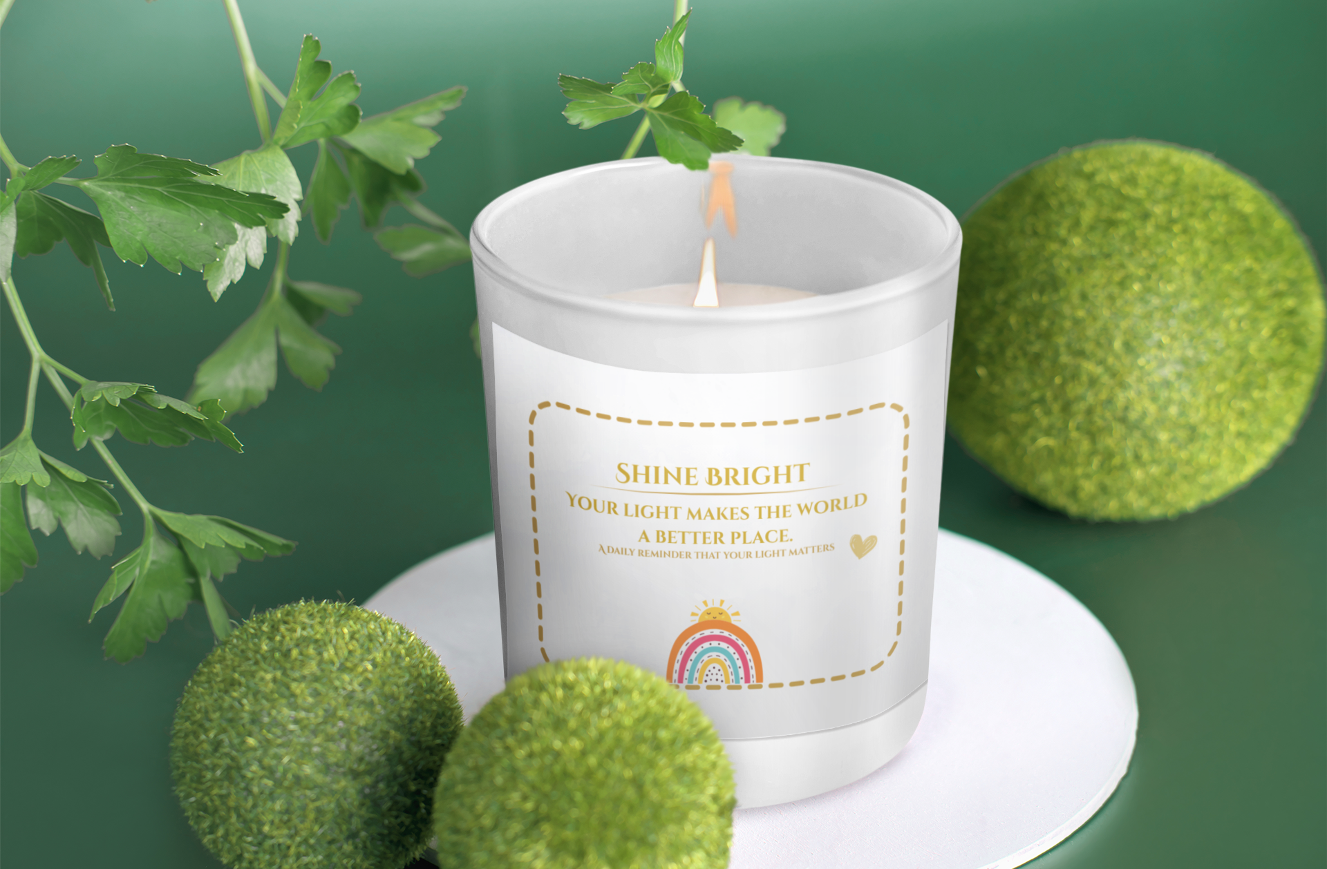 “Shine Bright” Empowerment Candle – Scented Soy Candle with Rainbow Label for Self-Love, Encouragement & Gift Giving