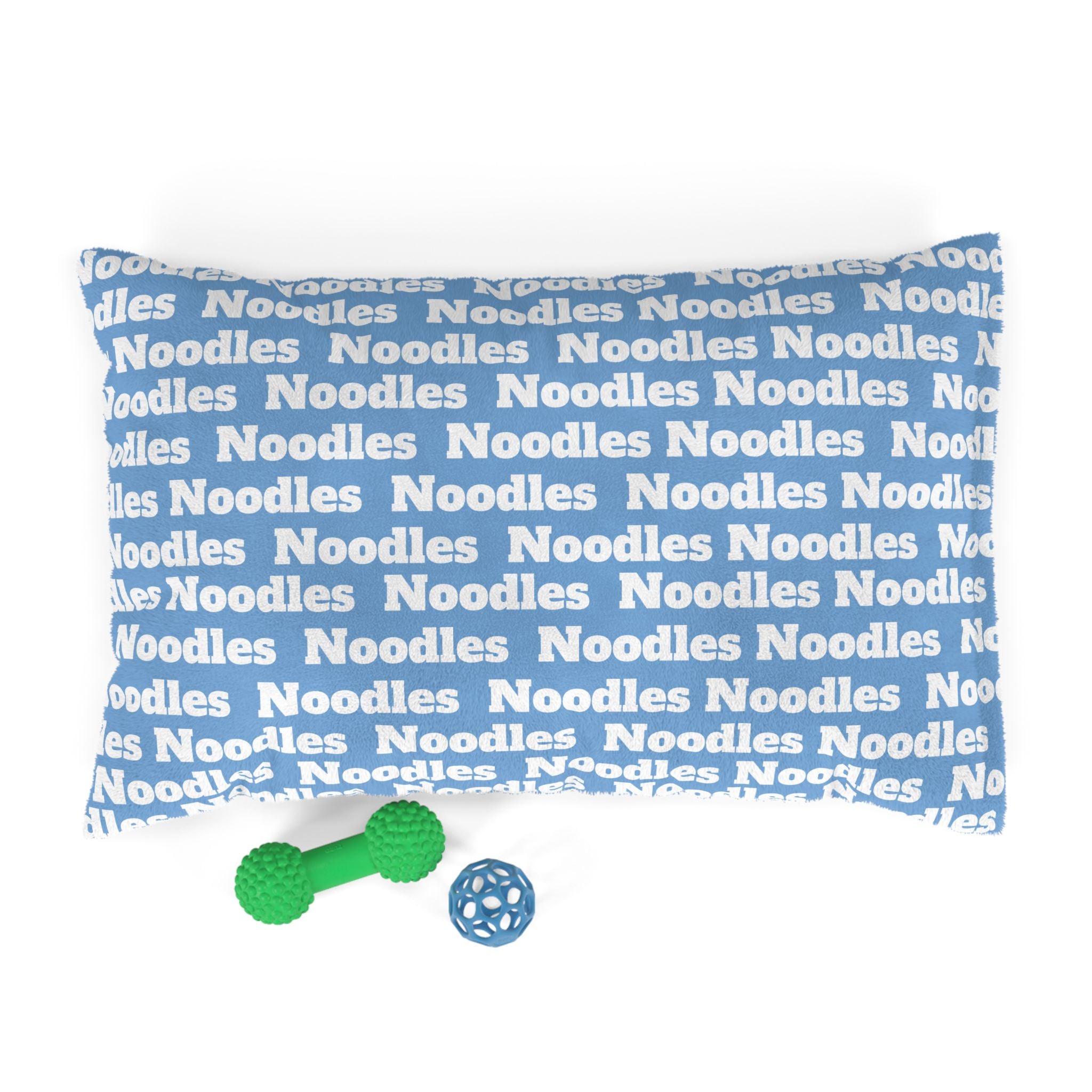 Personalized Pet Name Bed – Light Blue Washable Dog or Cat Pillow with Custom Name