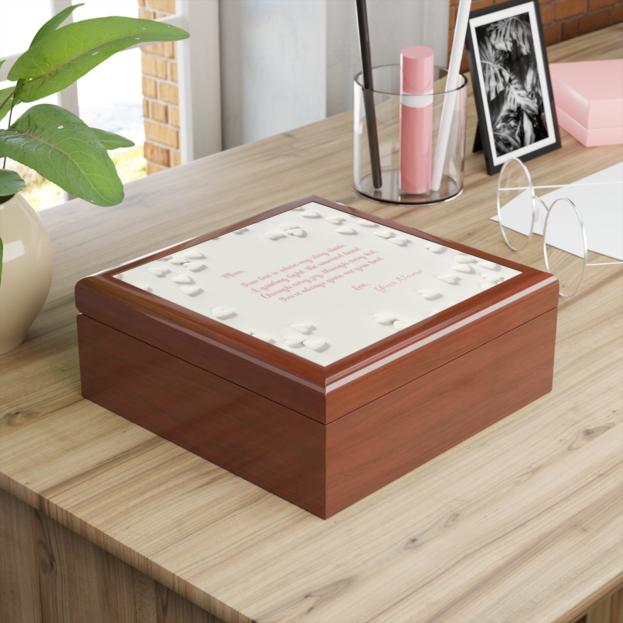 Personalized Signature Touching Poem for Mom Jewelry Box- Heartfelt Gift sure to impress