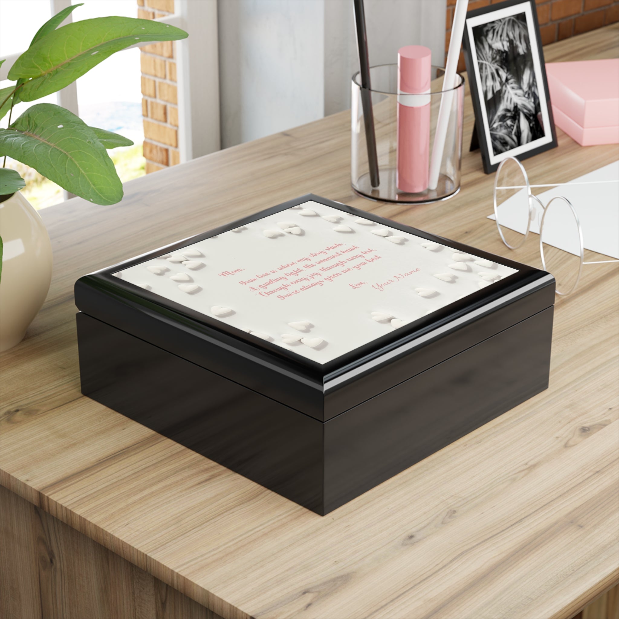 Personalized Signature Touching Poem for Mom Jewelry Box- Heartfelt Gift sure to impress