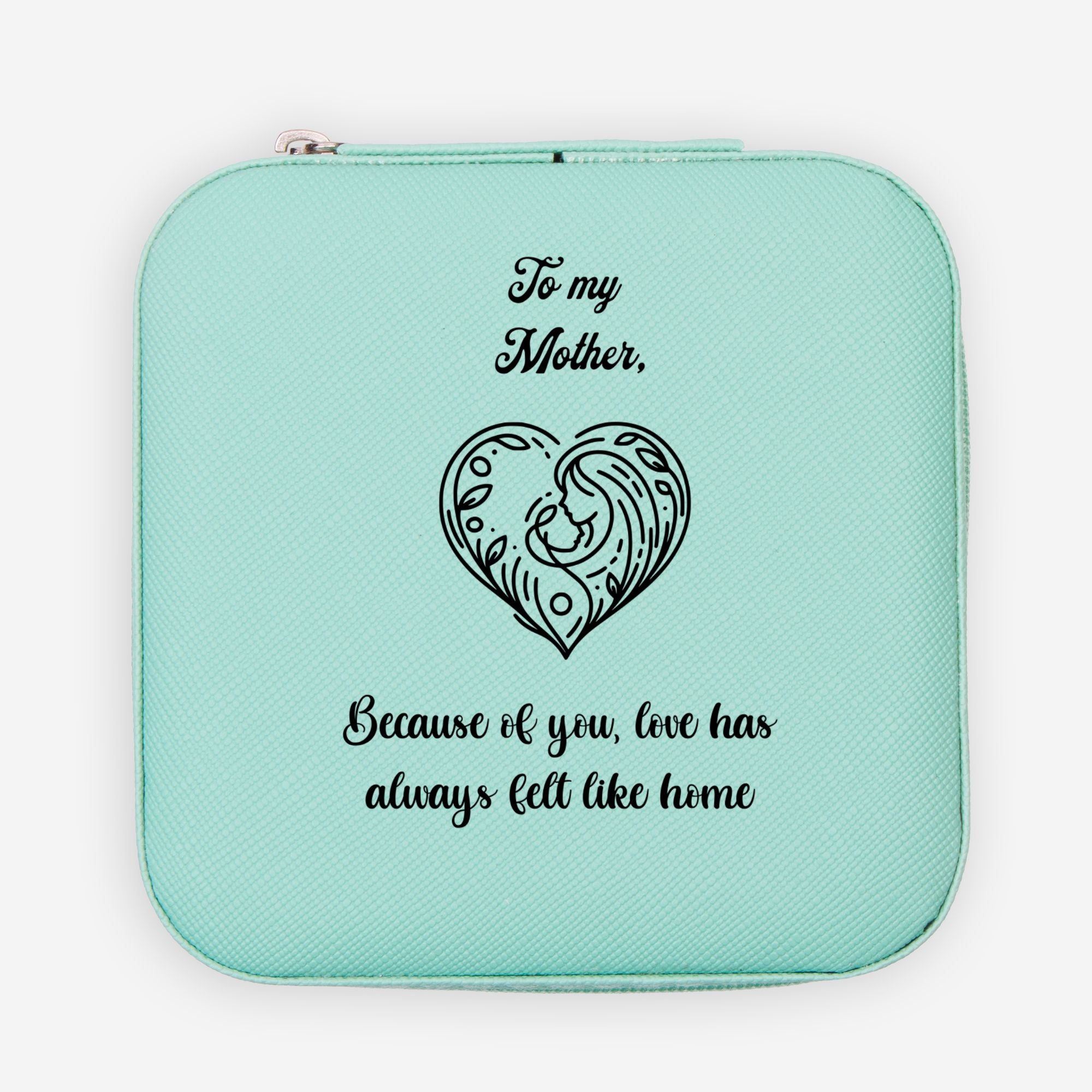 🌷 To My Mother – “Love Has Always Felt Like Home” Jewelry Travel Case | Sentimental Faux Leather Organizer