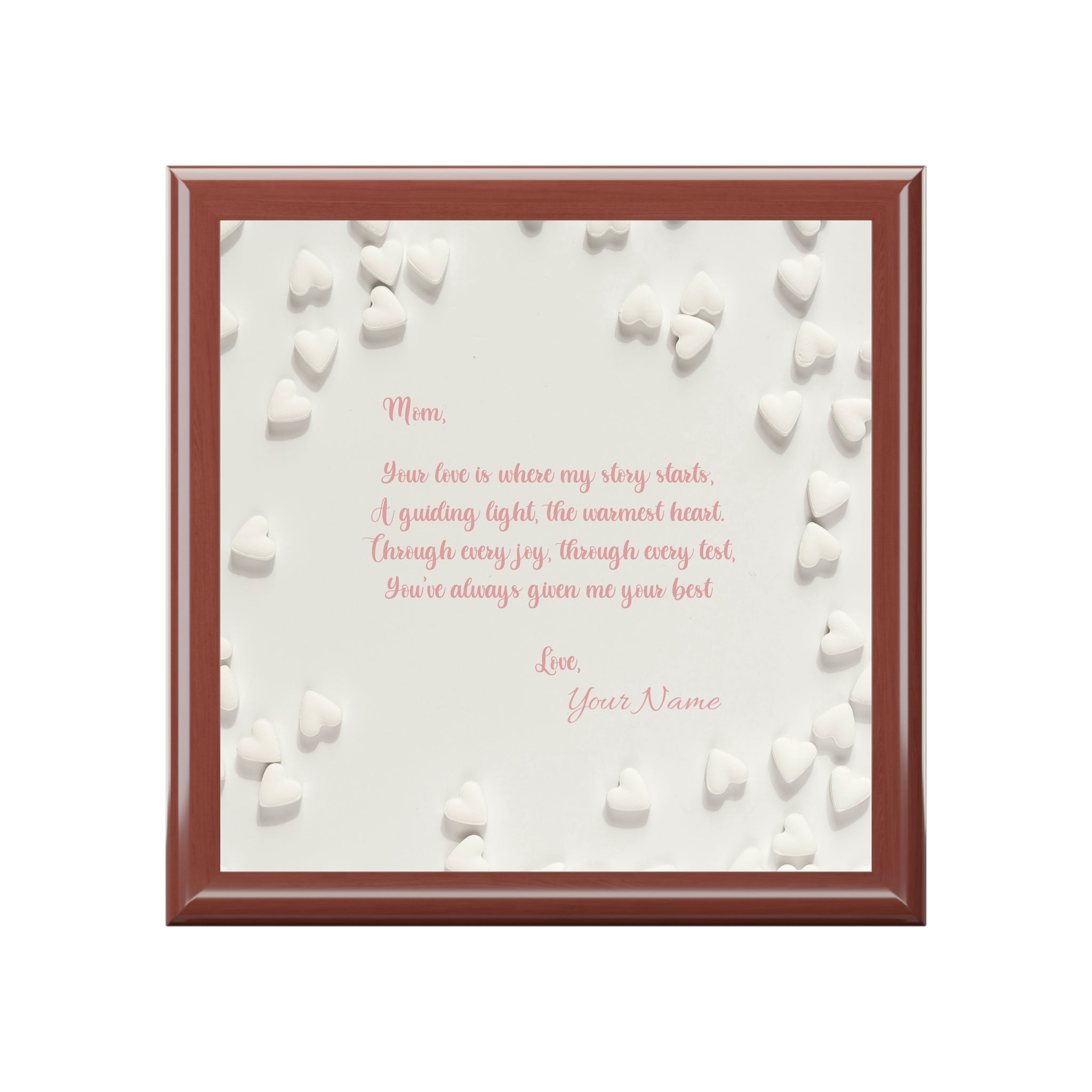 Personalized Signature Touching Poem for Mom Jewelry Box- Heartfelt Gift sure to impress