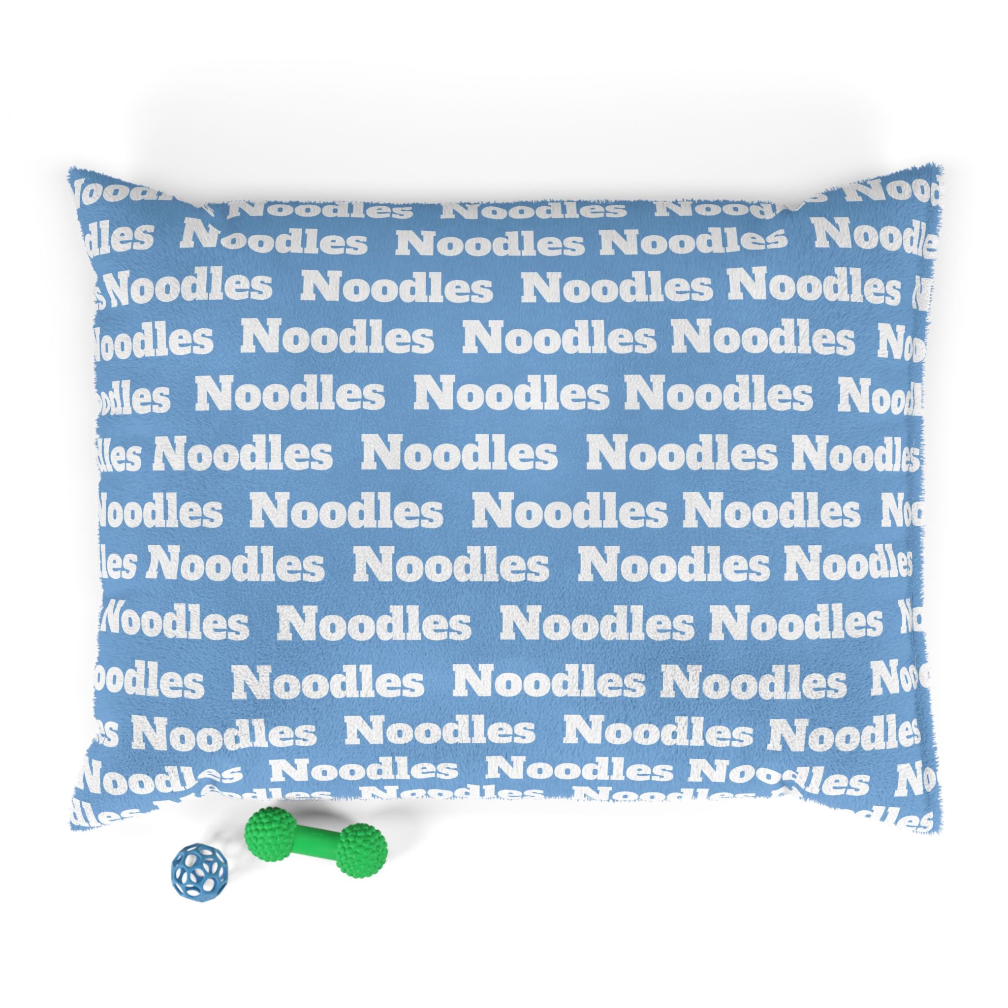 Personalized Pet Name Bed – Light Blue Washable Dog or Cat Pillow with Custom Name