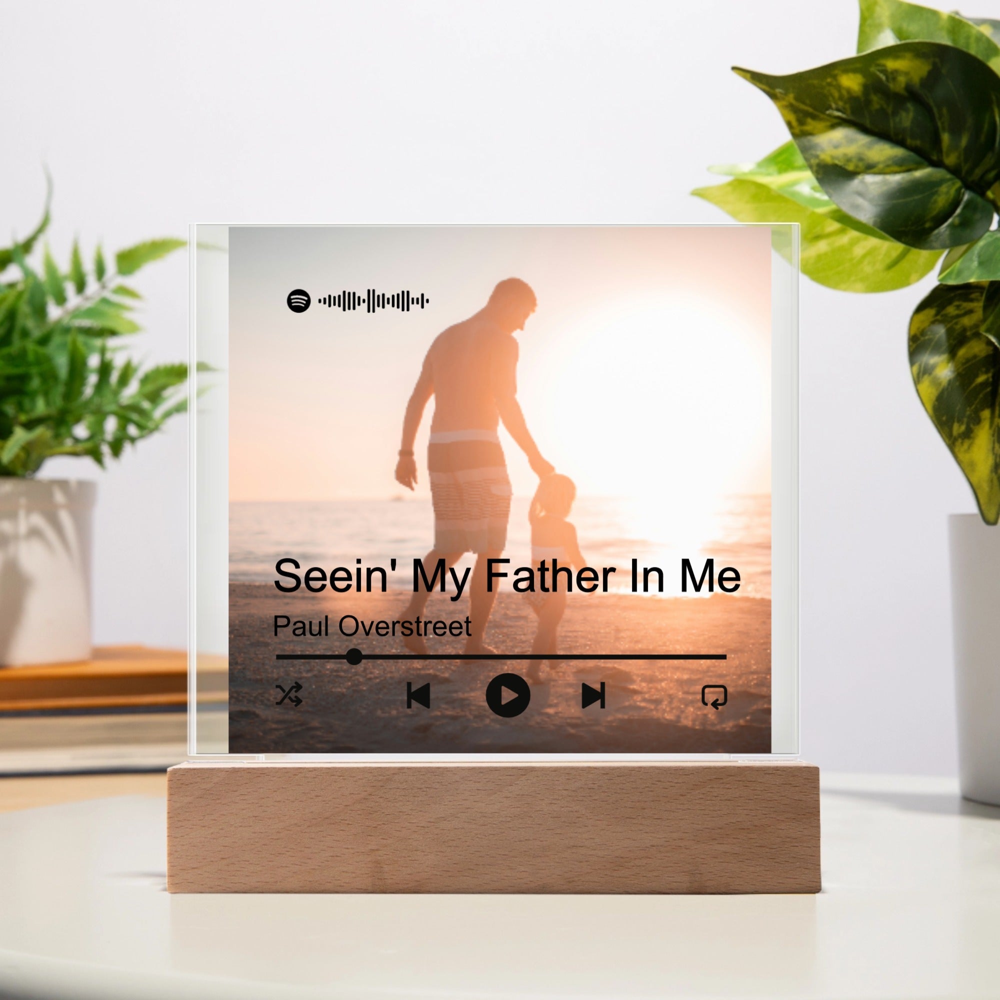 Custom Song Acrylic Plaque – Personalized Spotify Music Gift with Photo, Song & LED Base