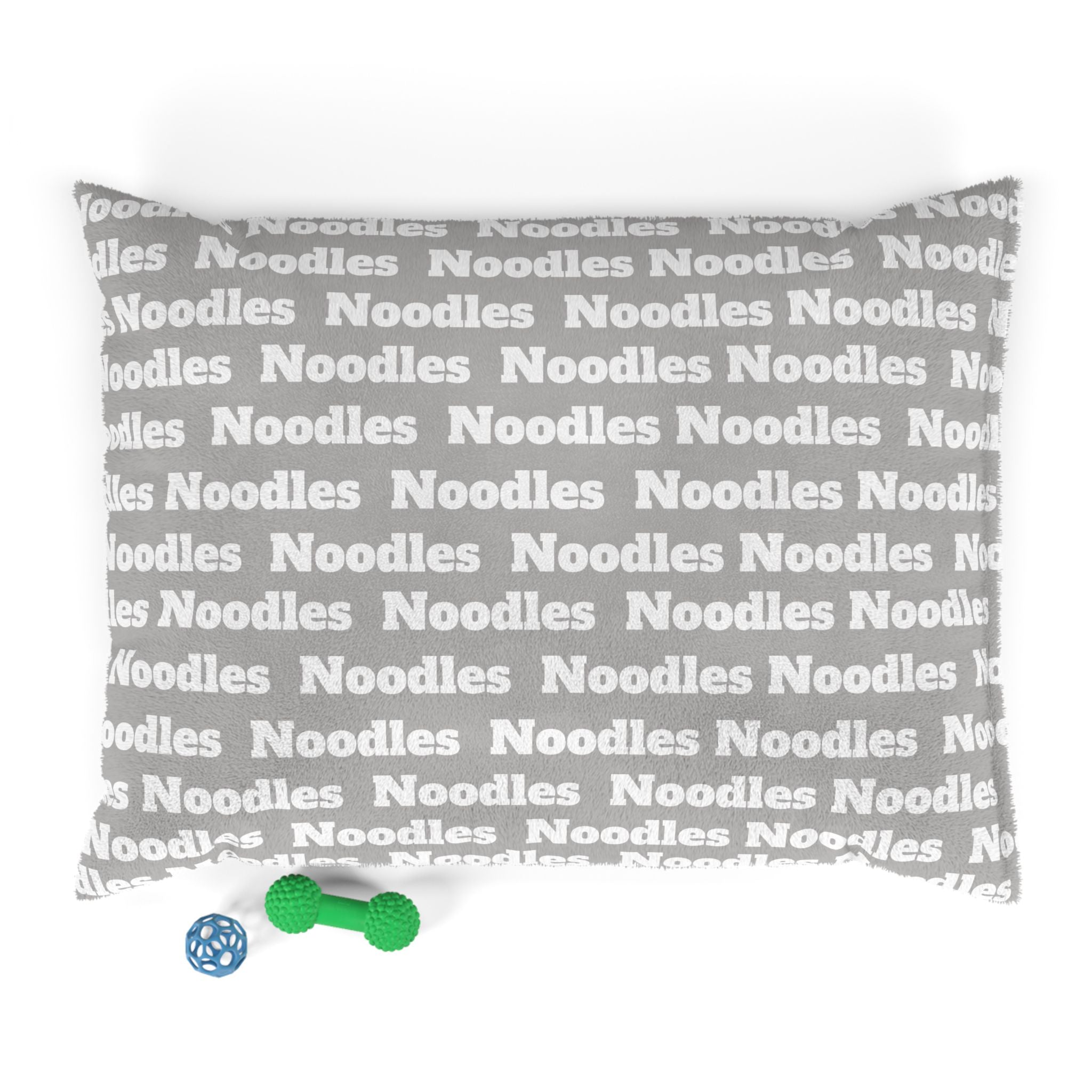 Personalized Pet Name Bed – Light Grey Washable Dog or Cat Pillow with Custom Name