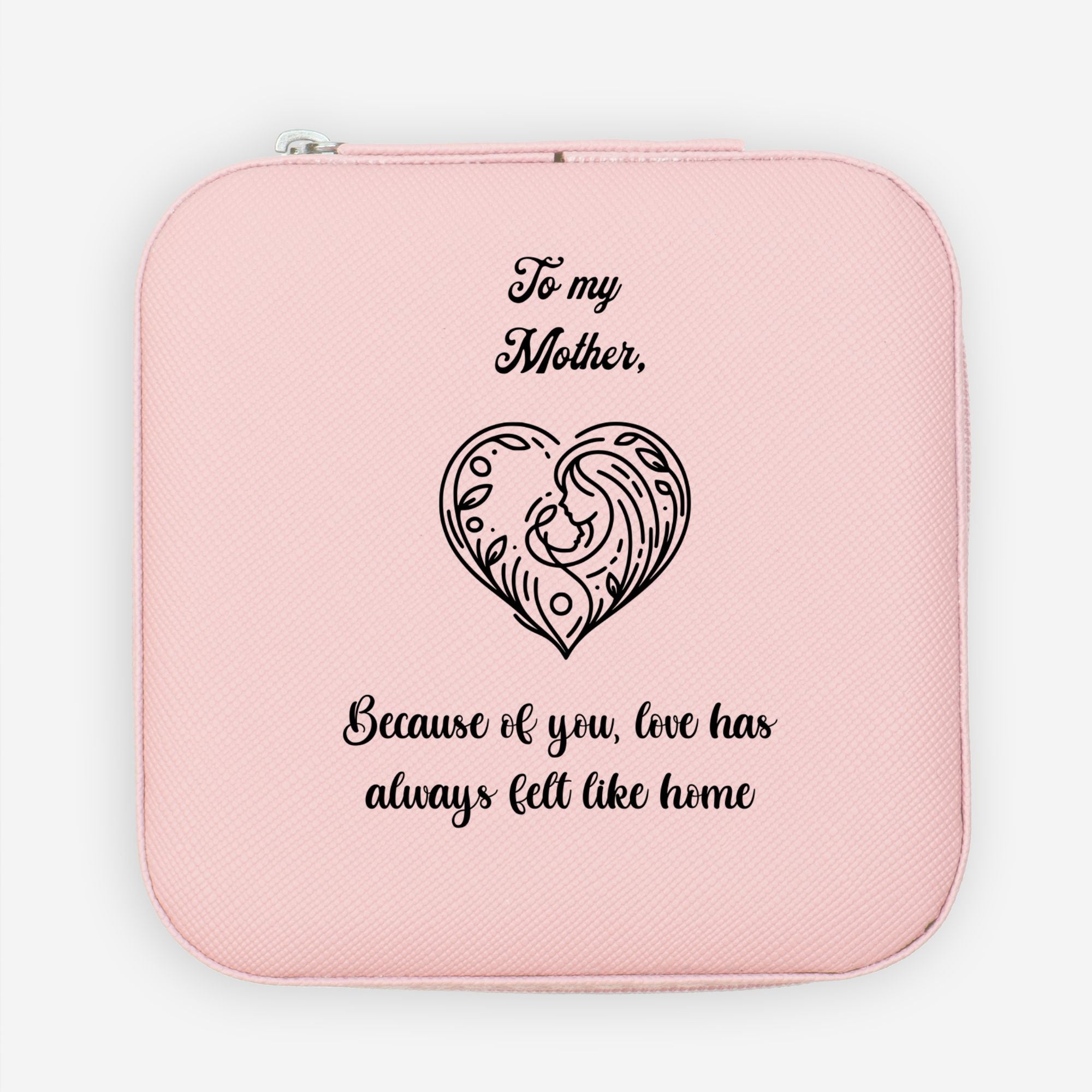 🌷 To My Mother – “Love Has Always Felt Like Home” Jewelry Travel Case | Sentimental Faux Leather Organizer