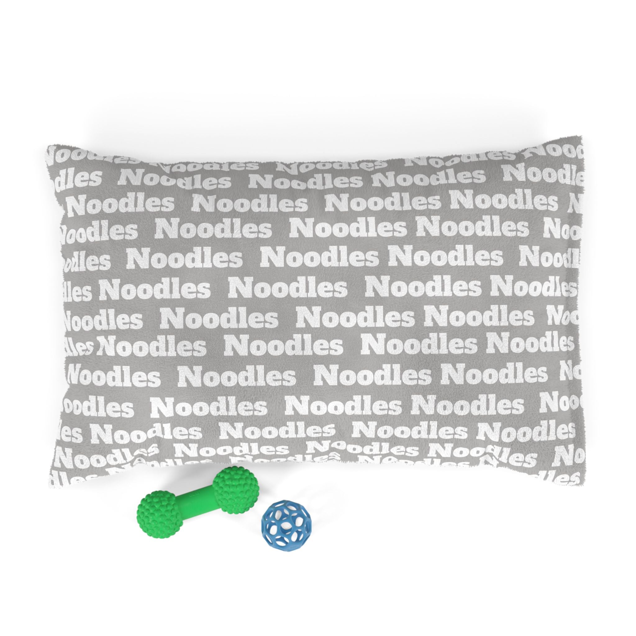 Personalized Pet Name Bed – Light Grey Washable Dog or Cat Pillow with Custom Name