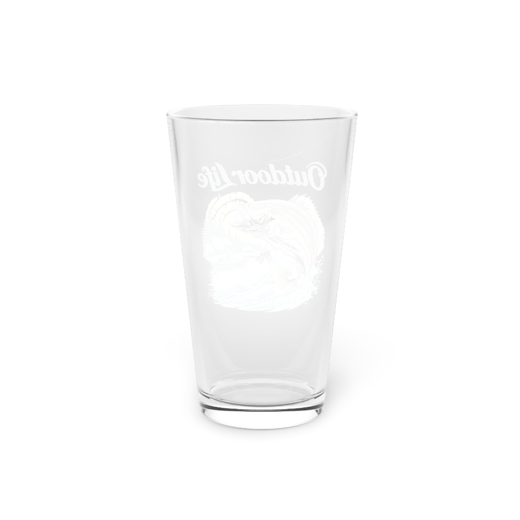 Outdoor Life Fishing Pint Glass - 16oz for Nature Lovers