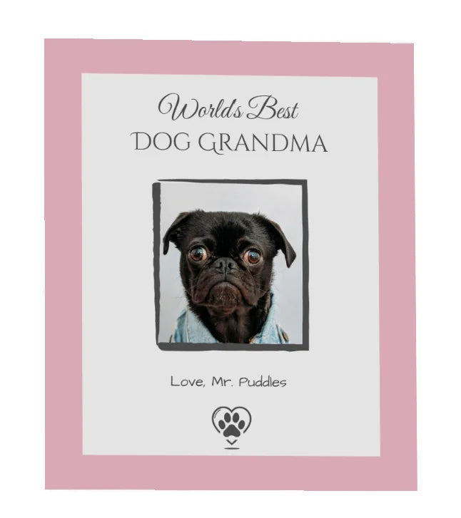 🐾 Personalized Dog Lover Blanket – Custom Pet Photo Gift for Grandma, Mom, Aunt, or Any Title