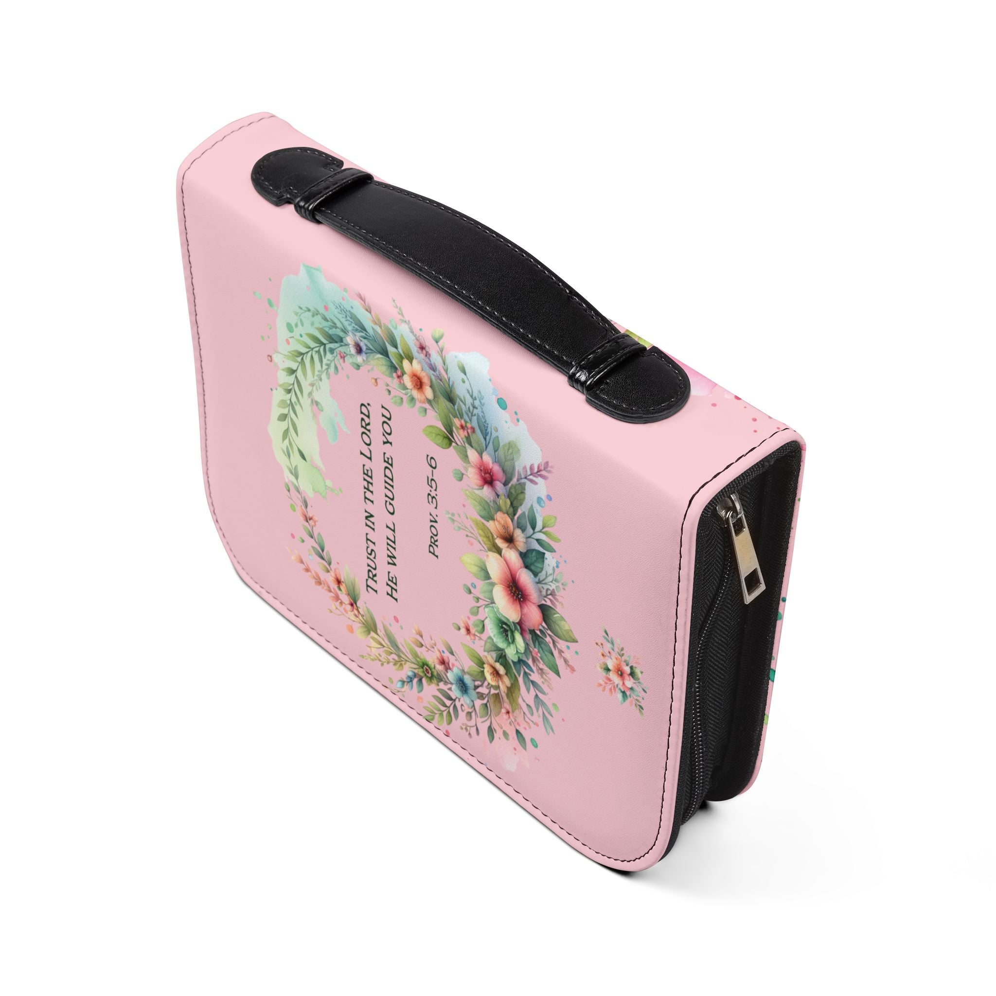 💐 To My Granddaughter Floral Bible Cover – Inspirational Christian Gift | PU Leather Case with Scripture & Loving Message