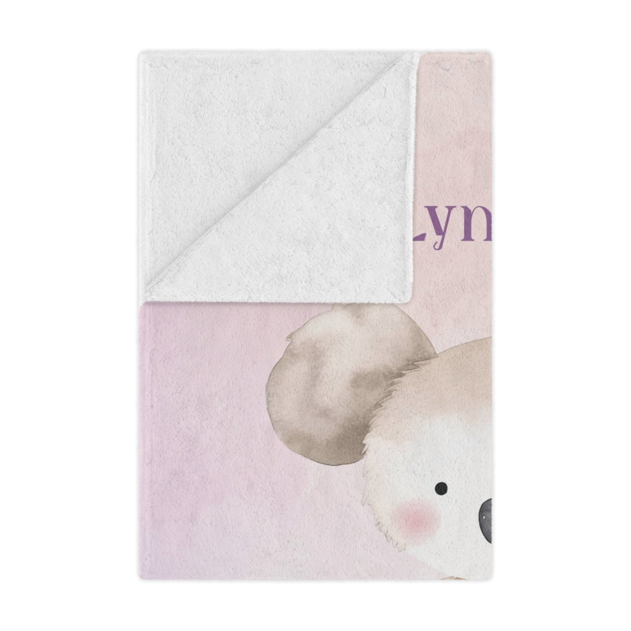 🧸 Personalized Baby Minky Blanket – Custom Koala Design for Newborns & Parents