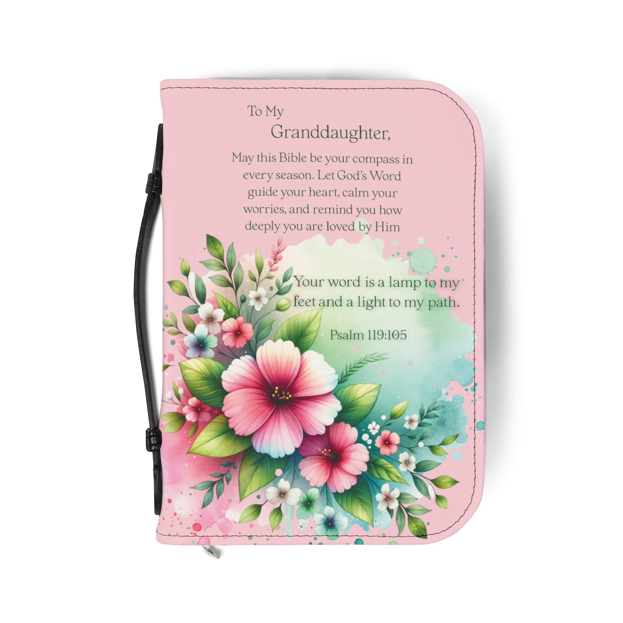 To My Granddaughter Floral Bible Cover for- Inspirational Quotes - Gifts for Christian Women