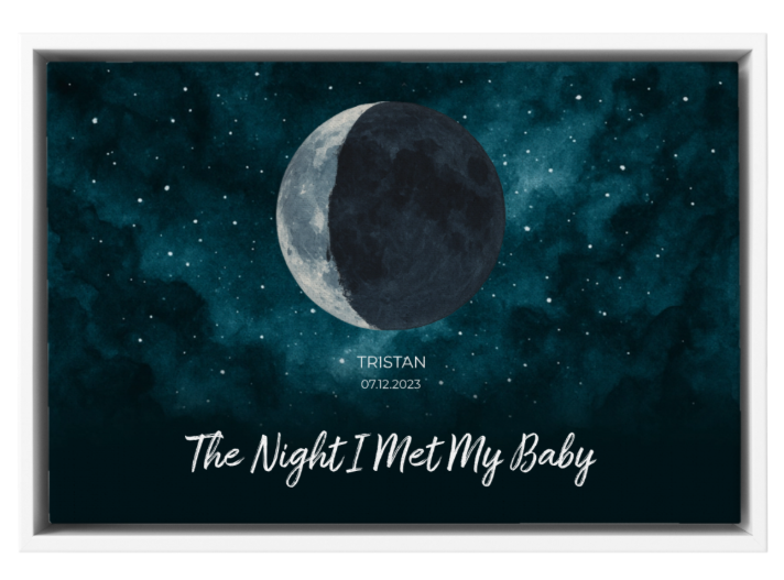The Night You Changed Our World – Custom Moon Phase Framed Canvas