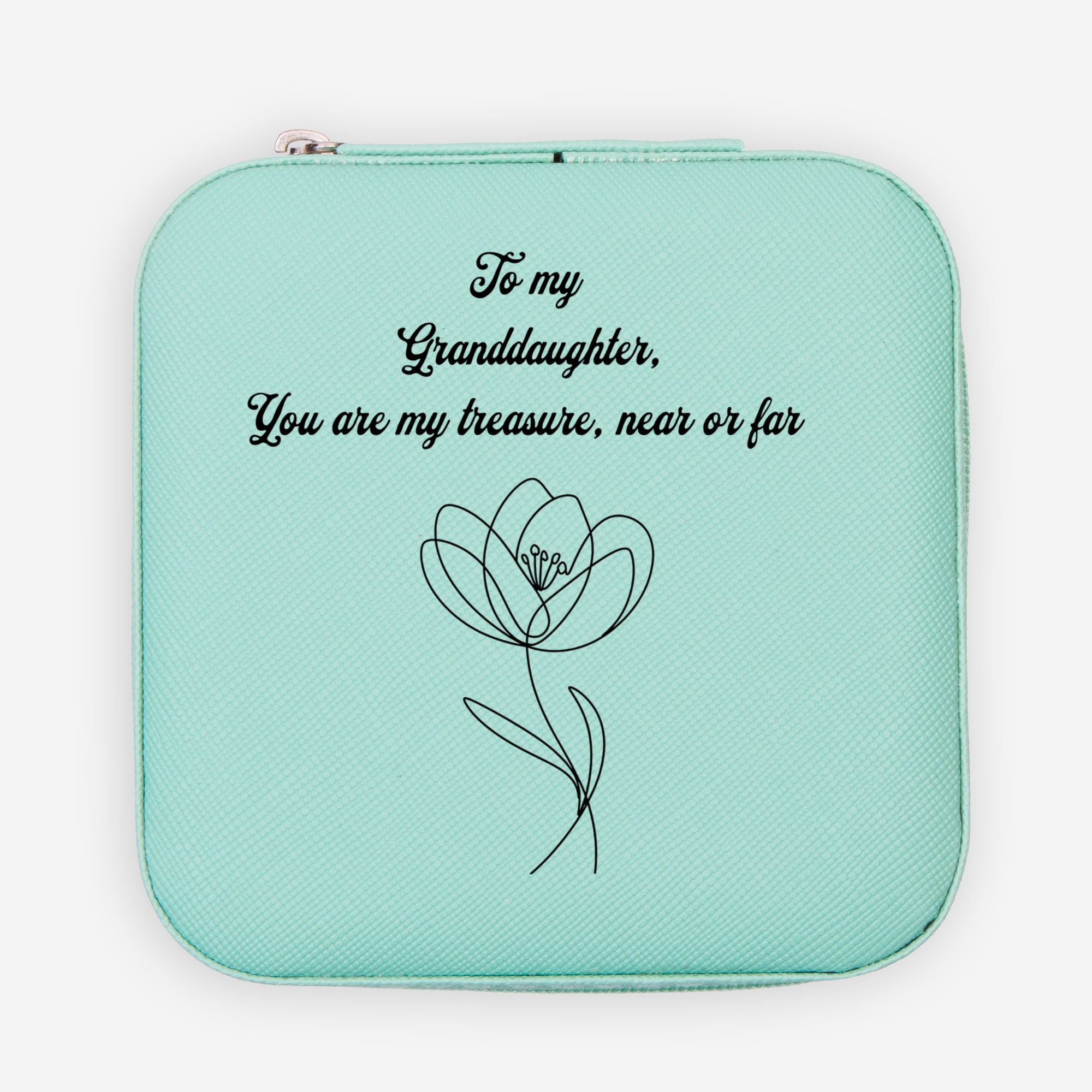 To My Granddaughter Treasured One Jewelry Travel Case