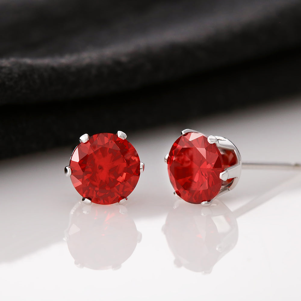 🎁 Red Cubic Zirconia Earrings – Special Gift with Qualified Purchase