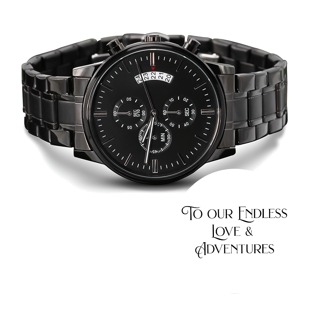 Endless Love & Adventures Engraved Chronograph Watch & Exquisite Giftbox
