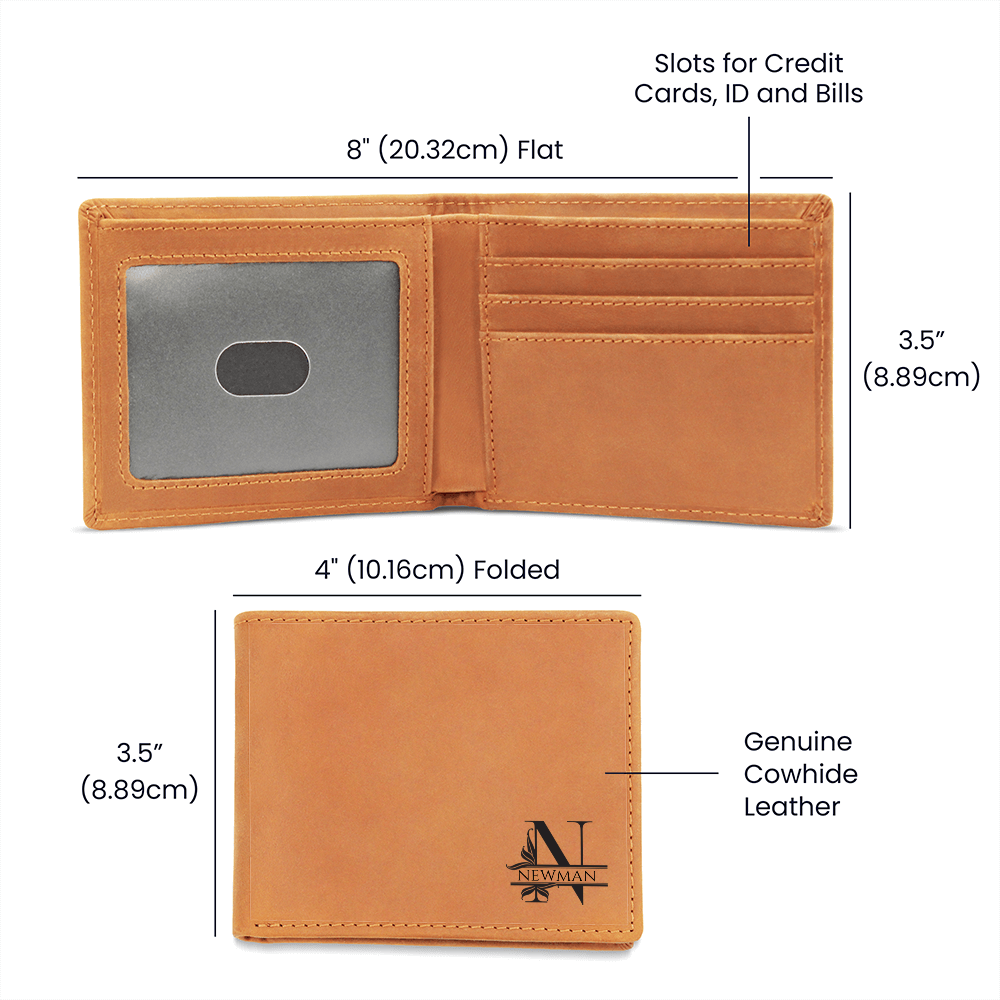 👔 Personalized Leather Wallet – Custom Monogram Gift for Him