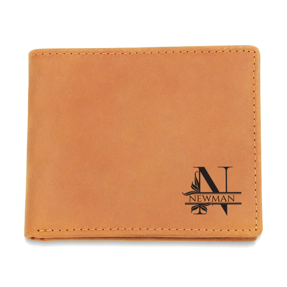 👔 Personalized Leather Wallet – Custom Monogram Gift for Him