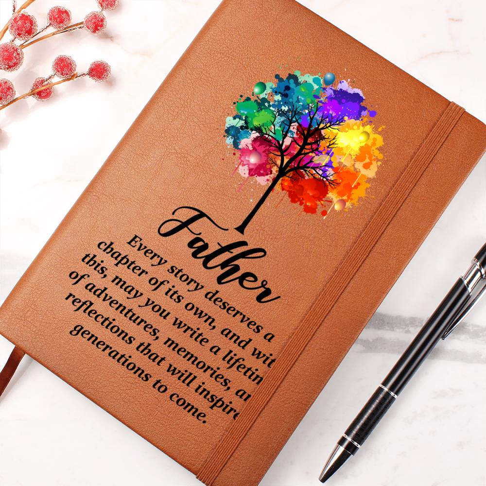 🌳 Father’s Legacy Journal – Tree of Life Leather Notebook for Reflection & Memories