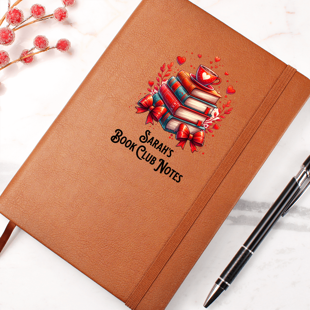 📓 Personalized Vegan Leather Journal – [Name]’s Book Club Notes | Cute Gift for Readers & Writers