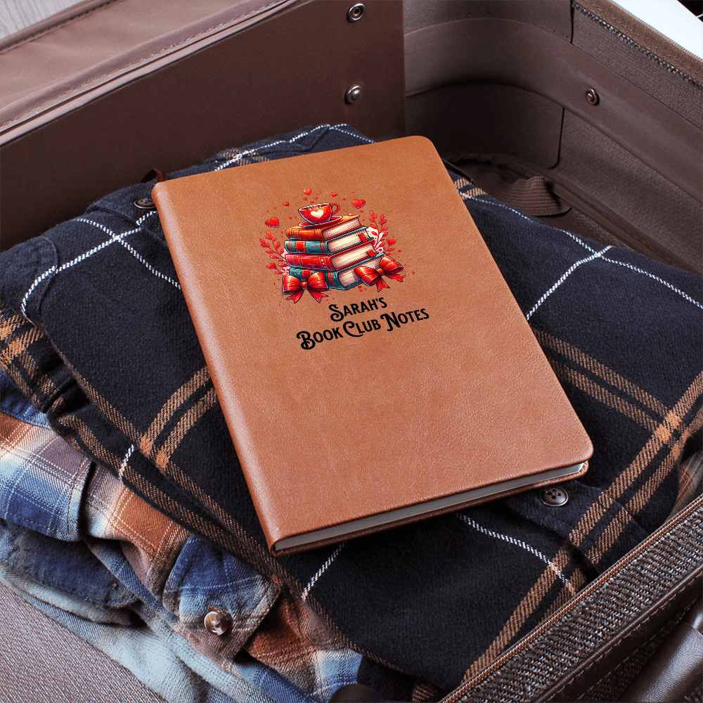 📓 Personalized Vegan Leather Journal – [Name]’s Book Club Notes | Cute Gift for Readers & Writers