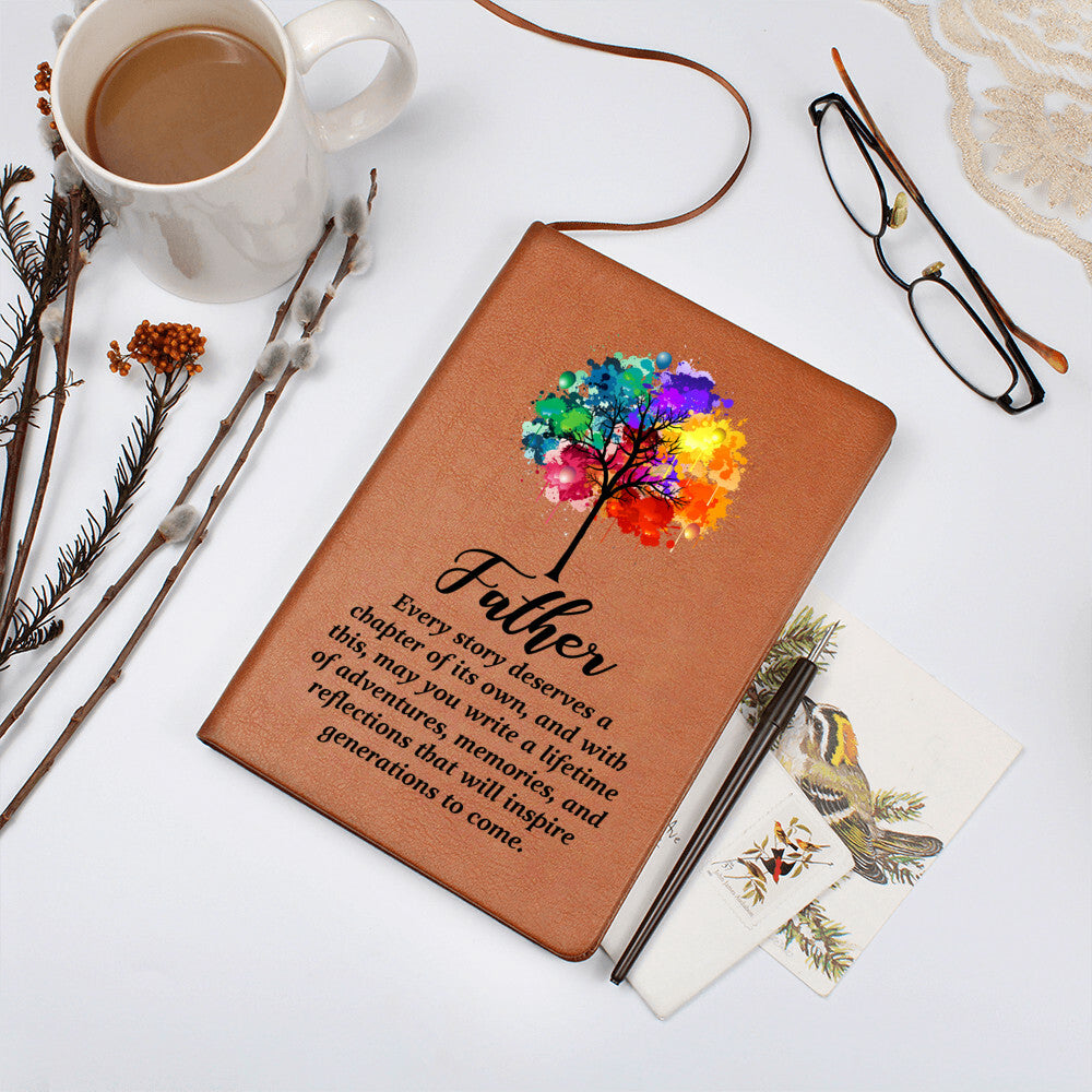 🌳 Father’s Legacy Journal – Tree of Life Leather Notebook for Reflection & Memories