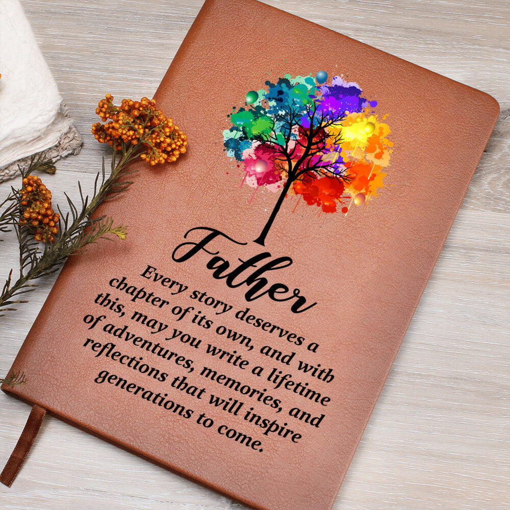 🌳 Father’s Legacy Journal – Tree of Life Leather Notebook for Reflection & Memories