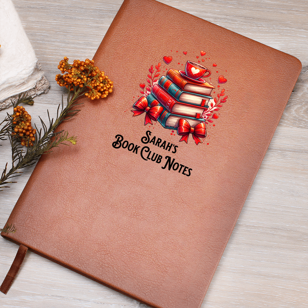 📓 Personalized Vegan Leather Journal – [Name]’s Book Club Notes | Cute Gift for Readers & Writers