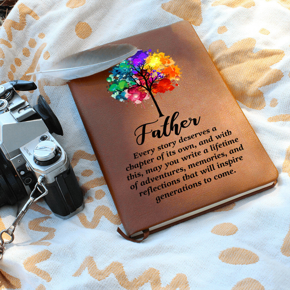 🌳 Father’s Legacy Journal – Tree of Life Leather Notebook for Reflection & Memories