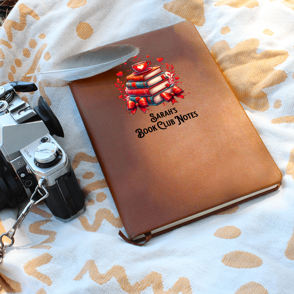 📓 Personalized Vegan Leather Journal – [Name]’s Book Club Notes | Cute Gift for Readers & Writers