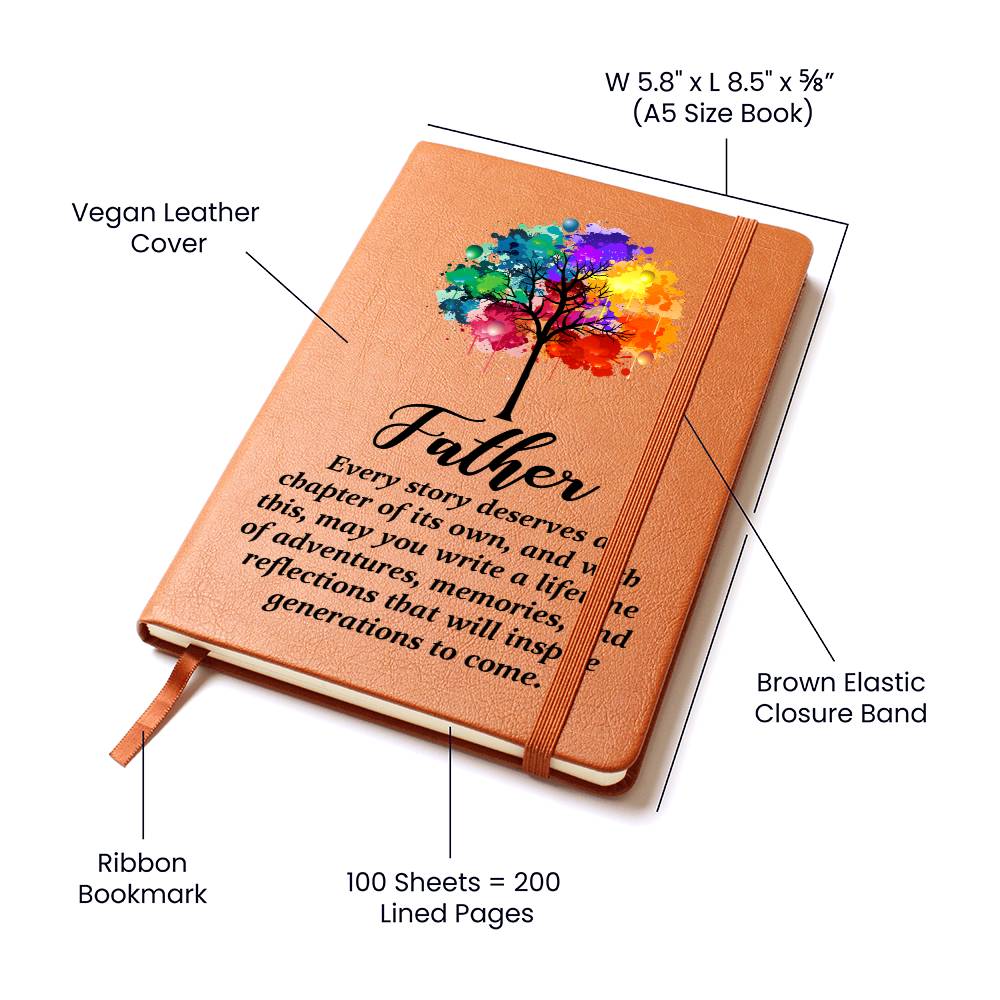 🌳 Father’s Legacy Journal – Tree of Life Leather Notebook for Reflection & Memories
