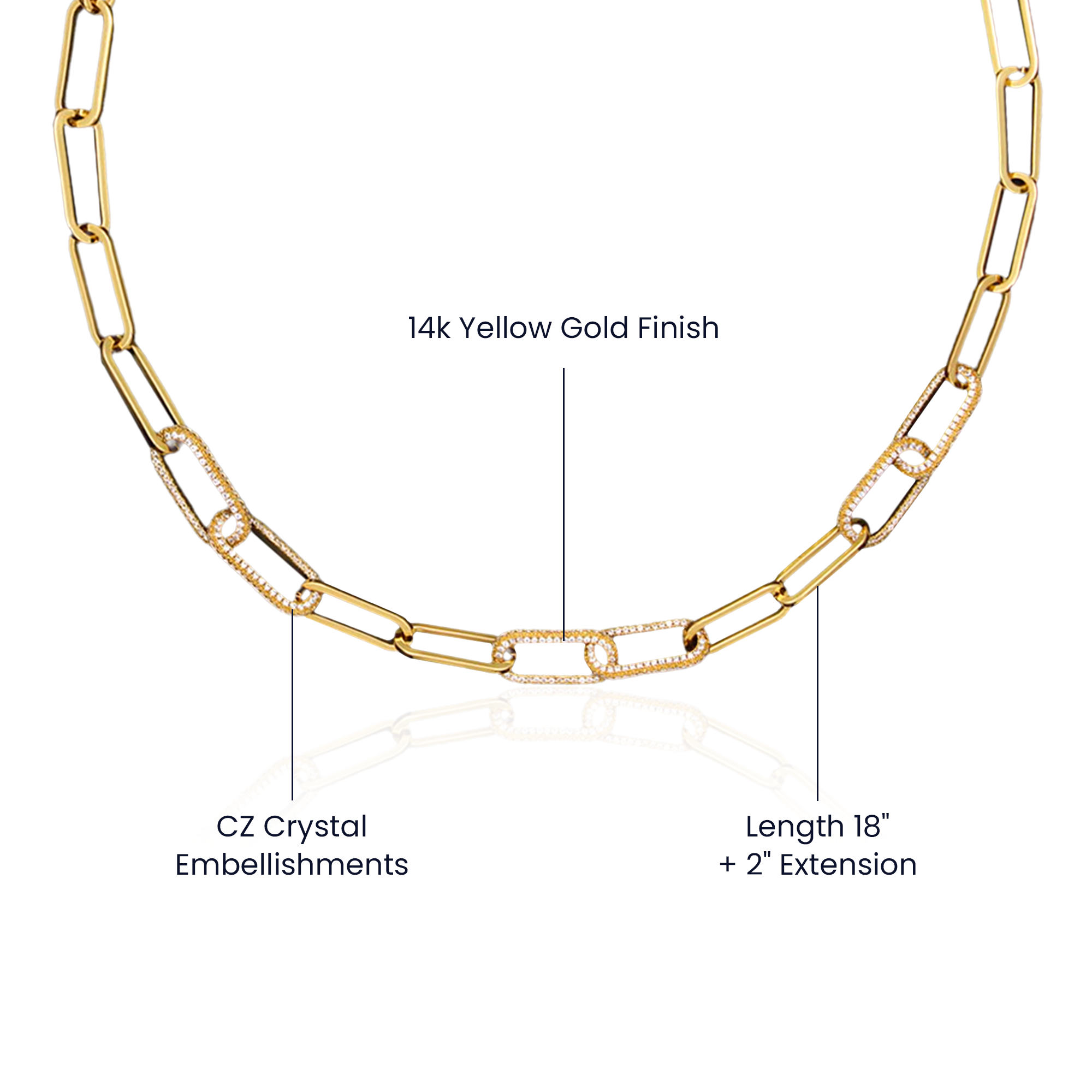 Enchanting Embellished Paperclip Necklace for your Special Someone in Luxury Box