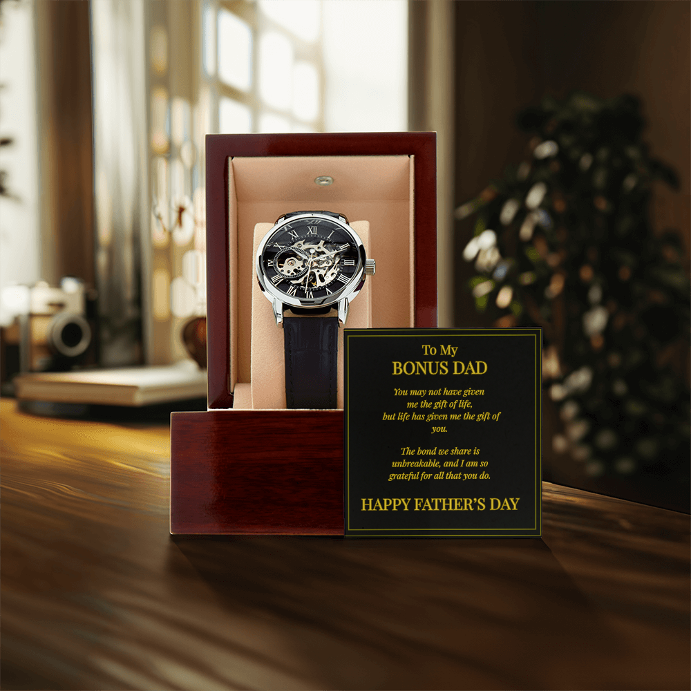To My Dad – Openwork Watch with Heartfelt Message Card from Daughter | Father's Day Gift