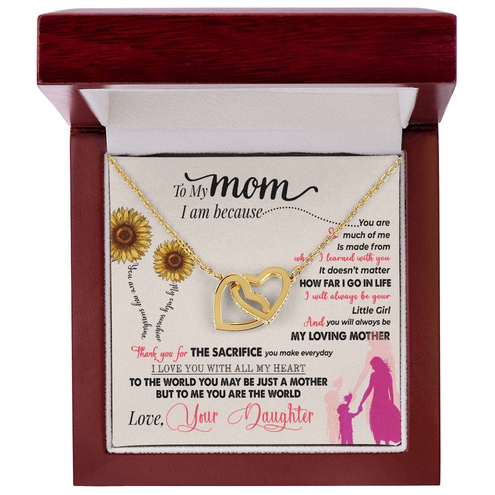 To My Mom – Interlocking Hearts Necklace | "I Am Because You Are"