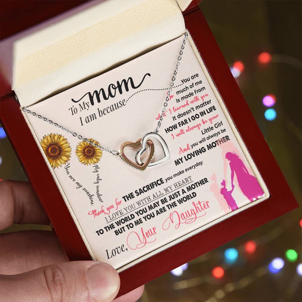 To My Mom – Interlocking Hearts Necklace | "I Am Because You Are"