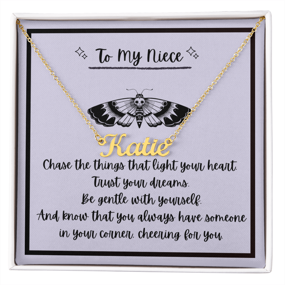 🌙 “To My Niece” Custom Name Necklace
