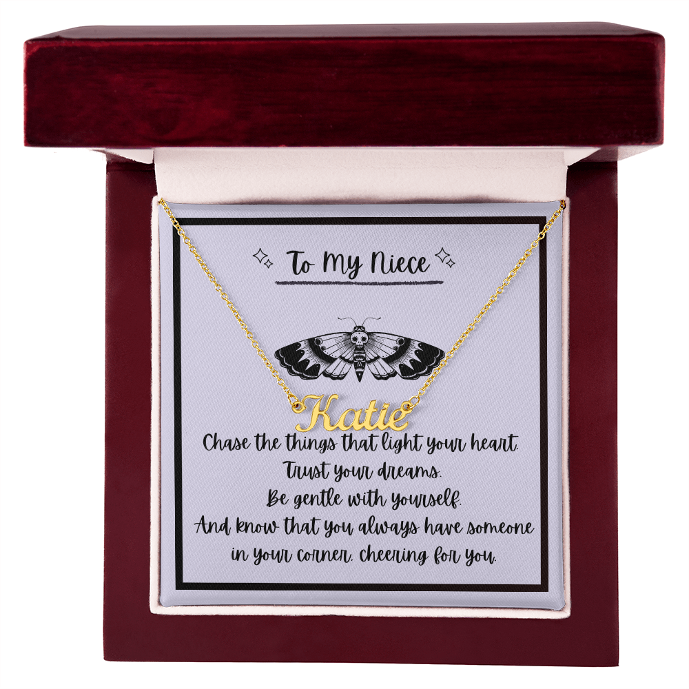 🌙 “To My Niece” Custom Name Necklace