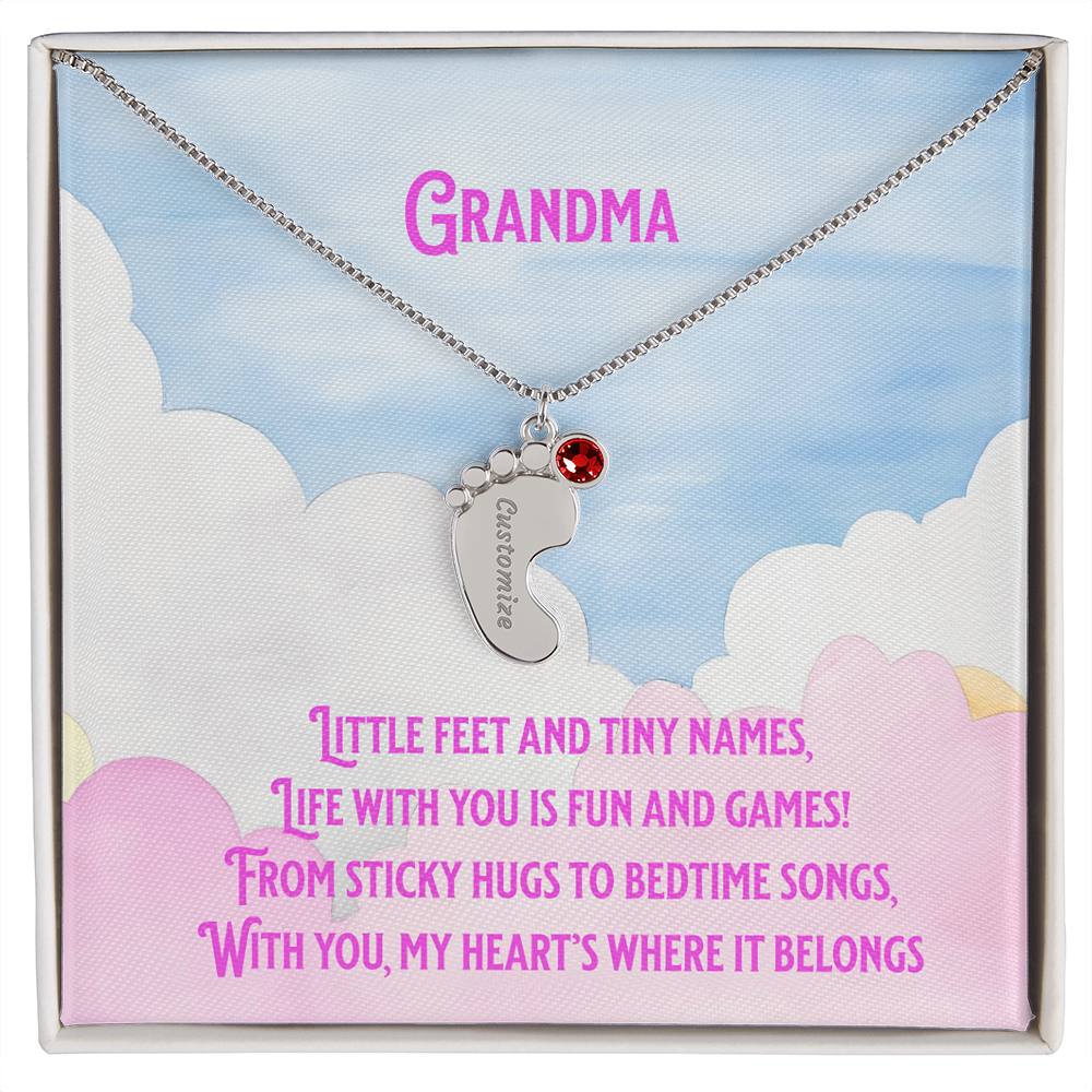 Engraved Grandchildren Name Jewlery & Poetic Surprise for Grandma