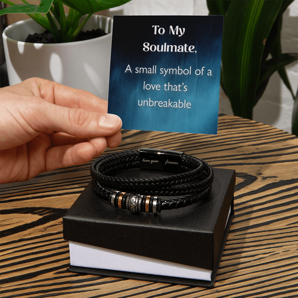 To My Soulmate Men's Touching Forever Love Bracelet Gift