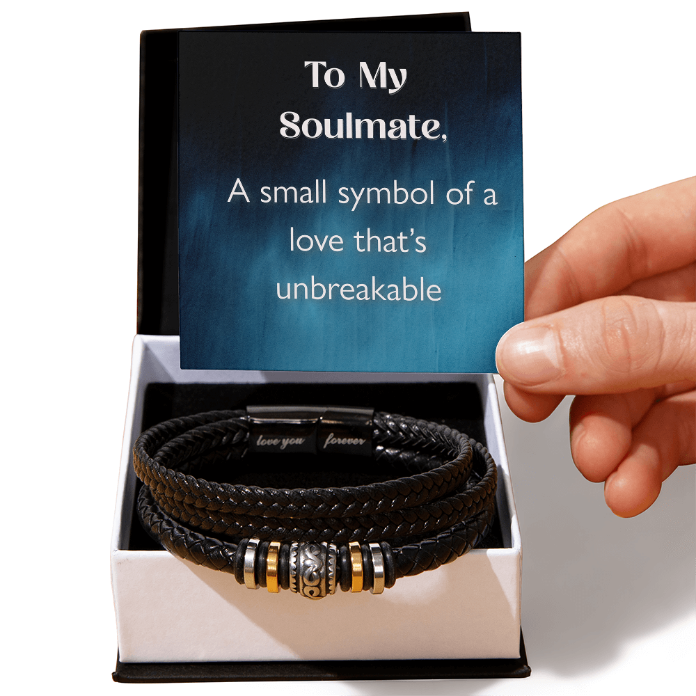 To My Soulmate Men's Touching Forever Love Bracelet Gift