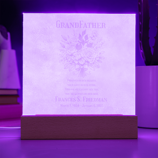 Customized Etched Acrylic Memorial Plaque for Loved Ones