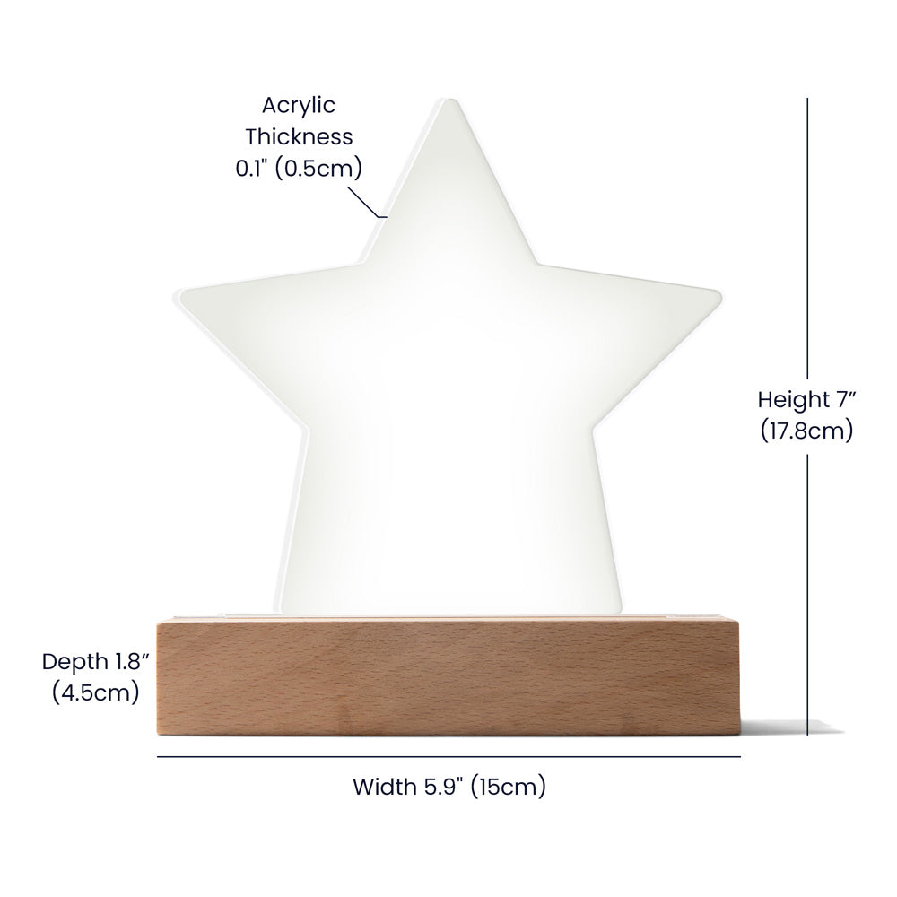 🌟 Customized Star Acrylic Award – Personalized LED Plaque for Someone Who Shines Bright