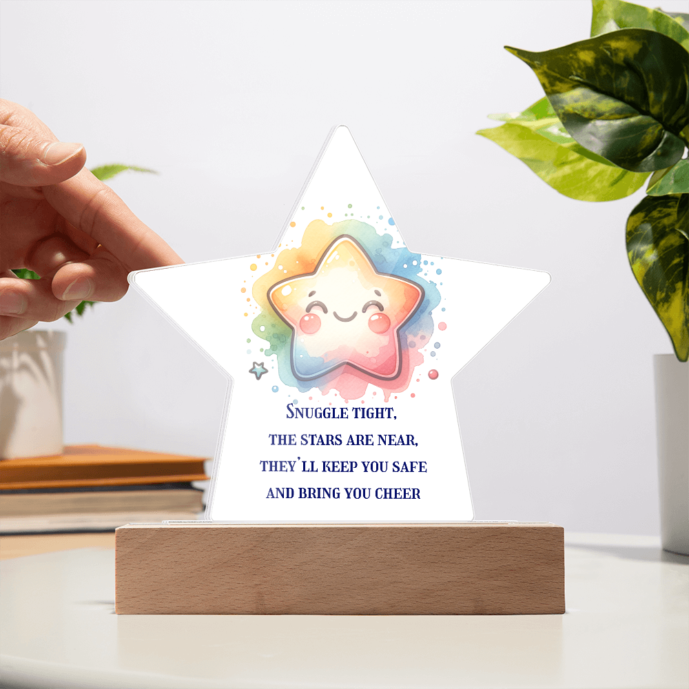 🌙 To My Child – Snuggle Starry Acrylic Nightlight | Printed LED Star Keepsake for Kids
