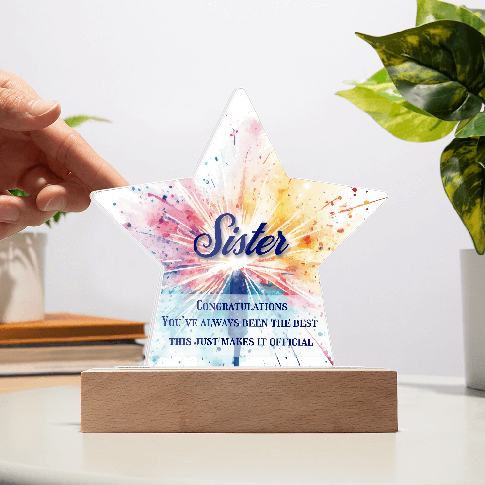 🌟 Customized Star Acrylic Award – Personalized LED Plaque for Someone Who Shines Bright