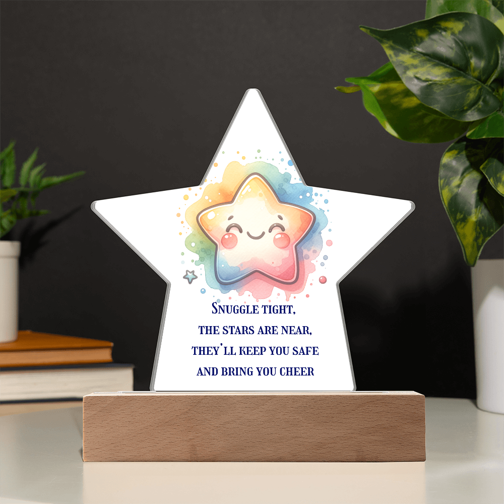🌙 To My Child – Snuggle Starry Acrylic Nightlight | Printed LED Star Keepsake for Kids